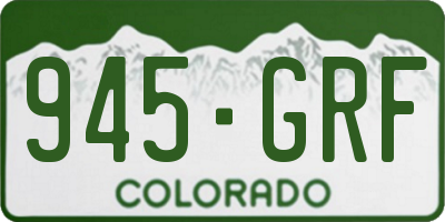 CO license plate 945GRF