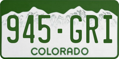 CO license plate 945GRI