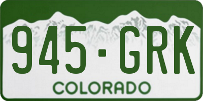 CO license plate 945GRK