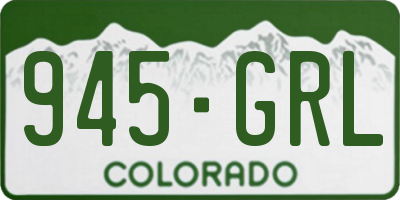CO license plate 945GRL