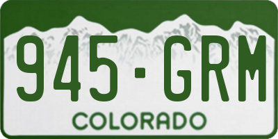 CO license plate 945GRM