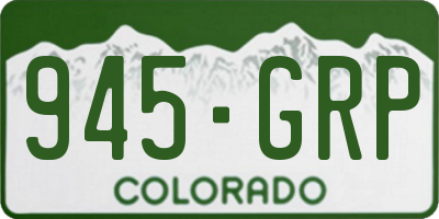 CO license plate 945GRP
