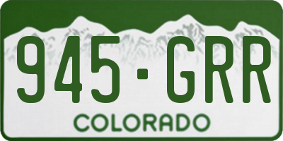CO license plate 945GRR