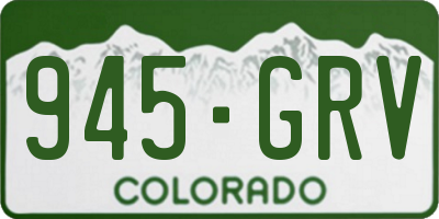 CO license plate 945GRV