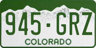 CO license plate 945GRZ