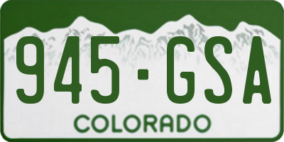 CO license plate 945GSA