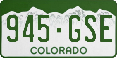 CO license plate 945GSE