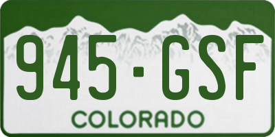 CO license plate 945GSF