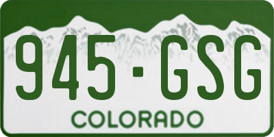 CO license plate 945GSG