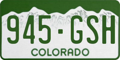 CO license plate 945GSH
