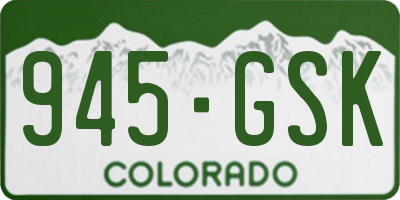CO license plate 945GSK