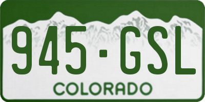 CO license plate 945GSL