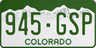 CO license plate 945GSP