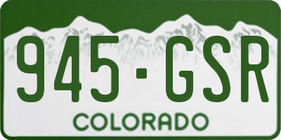 CO license plate 945GSR