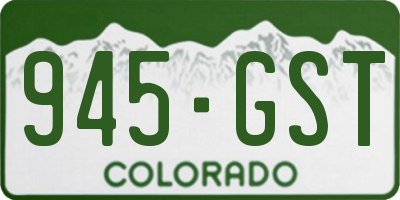 CO license plate 945GST