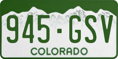 CO license plate 945GSV