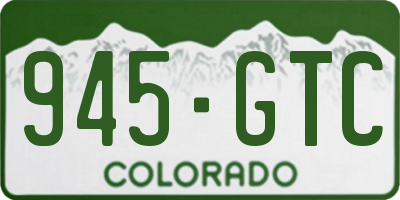 CO license plate 945GTC