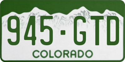 CO license plate 945GTD