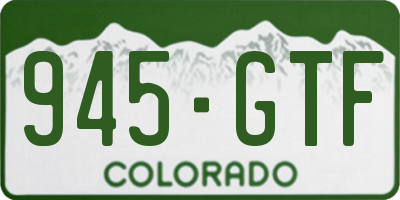 CO license plate 945GTF
