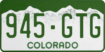 CO license plate 945GTG