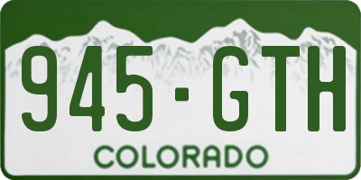 CO license plate 945GTH