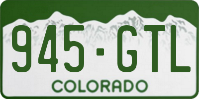 CO license plate 945GTL