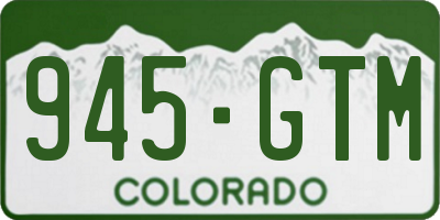 CO license plate 945GTM