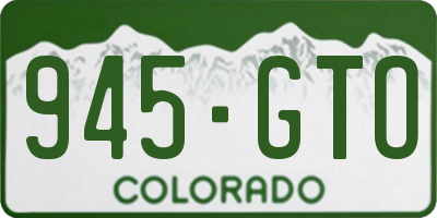 CO license plate 945GTO