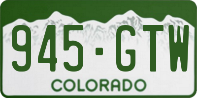 CO license plate 945GTW