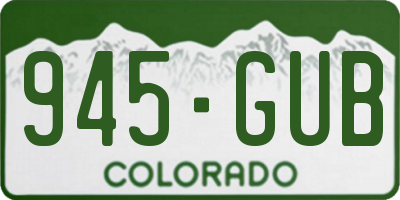 CO license plate 945GUB