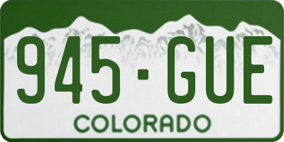 CO license plate 945GUE