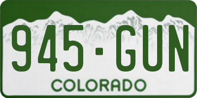 CO license plate 945GUN