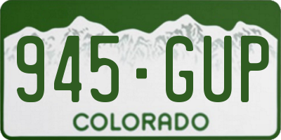 CO license plate 945GUP