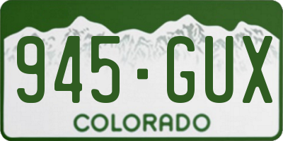 CO license plate 945GUX