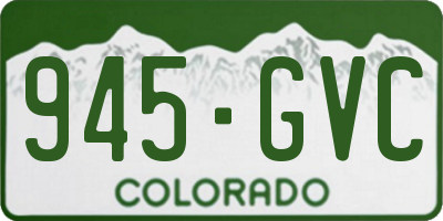 CO license plate 945GVC