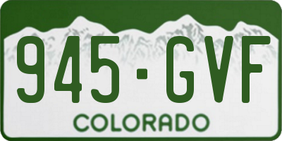 CO license plate 945GVF