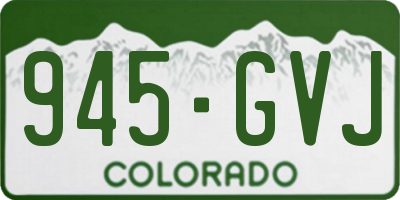 CO license plate 945GVJ