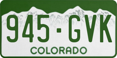 CO license plate 945GVK