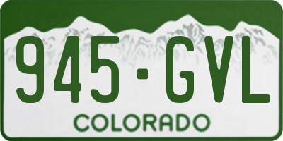 CO license plate 945GVL