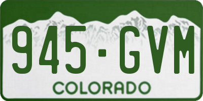 CO license plate 945GVM