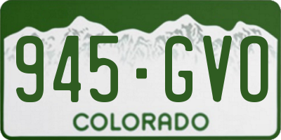 CO license plate 945GVO