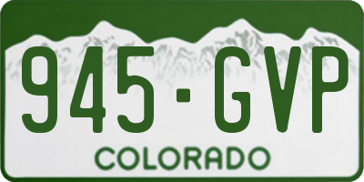 CO license plate 945GVP