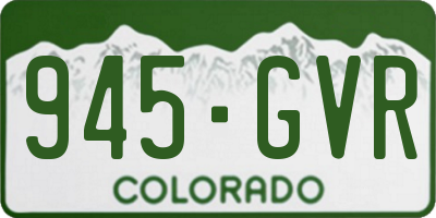 CO license plate 945GVR