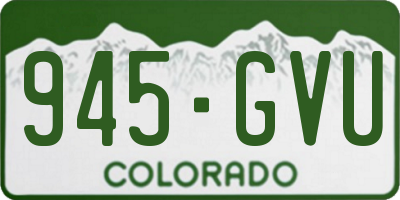 CO license plate 945GVU