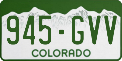 CO license plate 945GVV