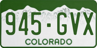 CO license plate 945GVX