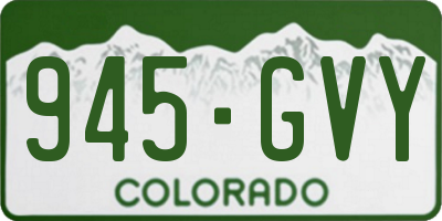 CO license plate 945GVY
