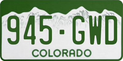 CO license plate 945GWD