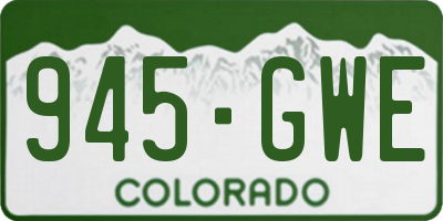 CO license plate 945GWE