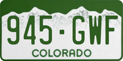 CO license plate 945GWF